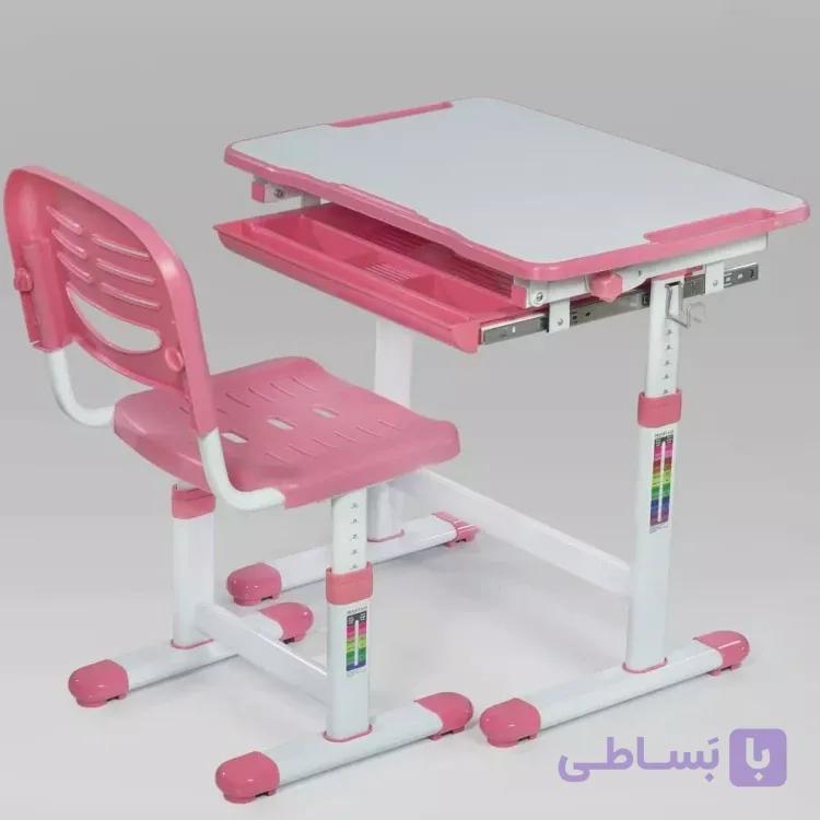 میز تحریر قابل تنظیم ارتفاع ارگونومیک صورتی