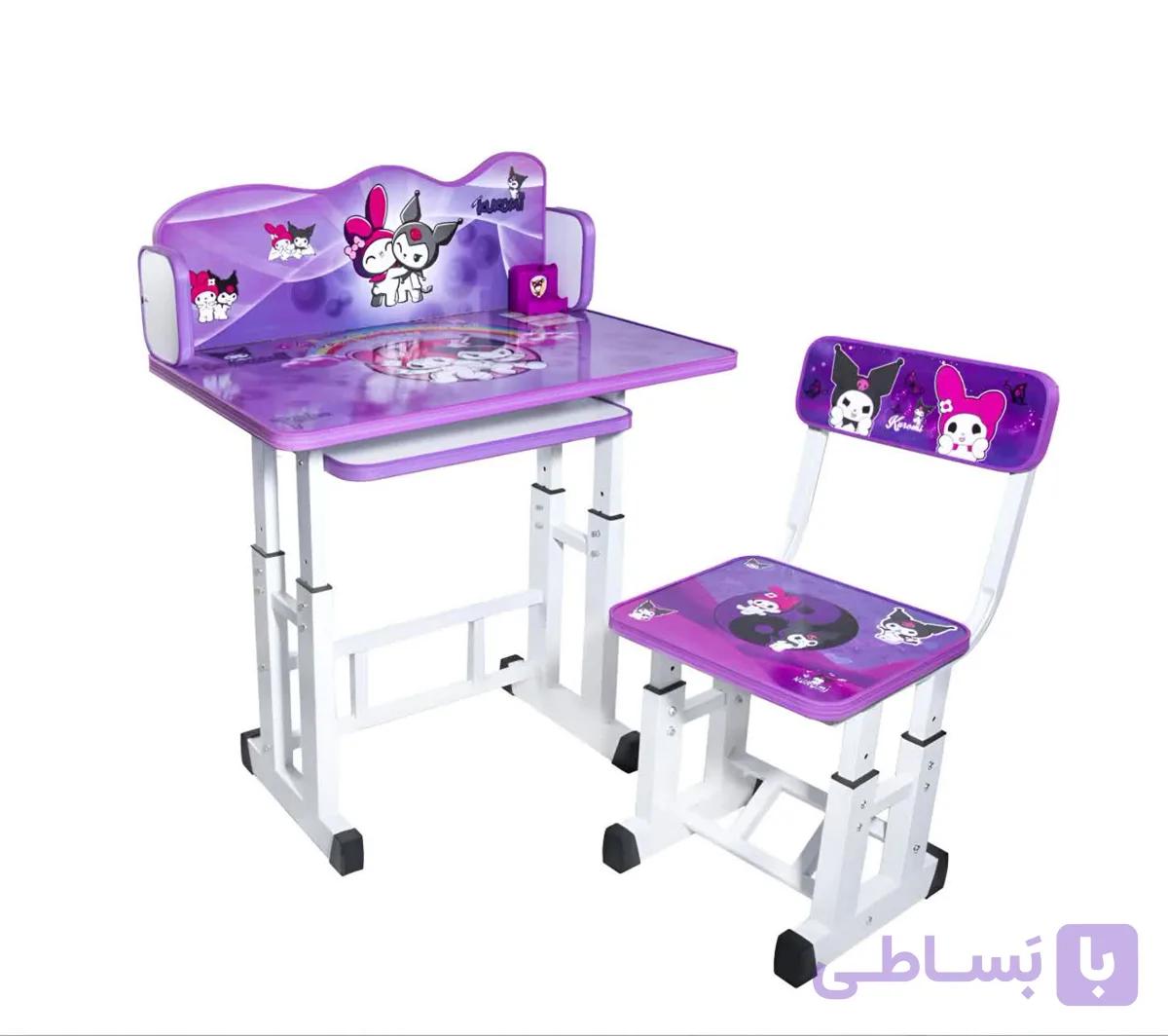 ست میز تحریر و صندلی مشتاق مدل قابل تنظیم ارتفاع طرح کرومی — تصویر 1