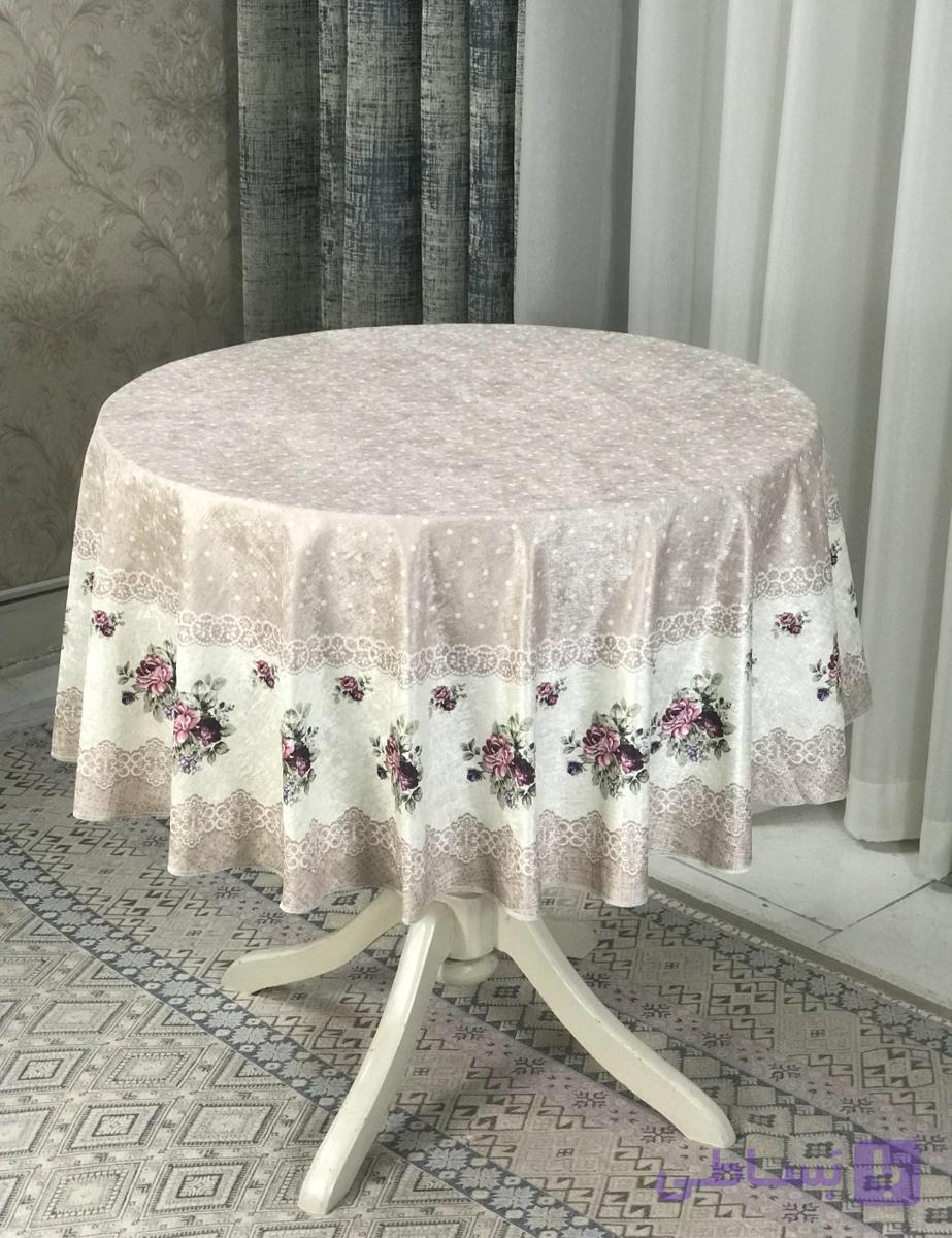 رومیزی گرد طرح شکوفه