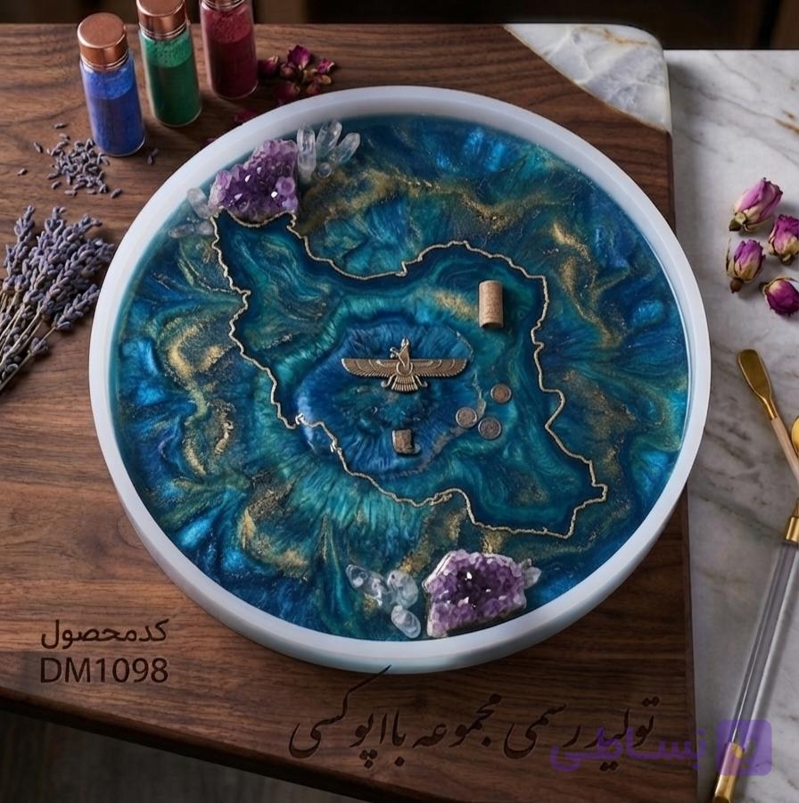 قالب سیلیکونی حجمی دایره قطر ۴۲ سانت (مناسب میز عسلی، تابلو و جاودان کردن گل) — تصویر 1