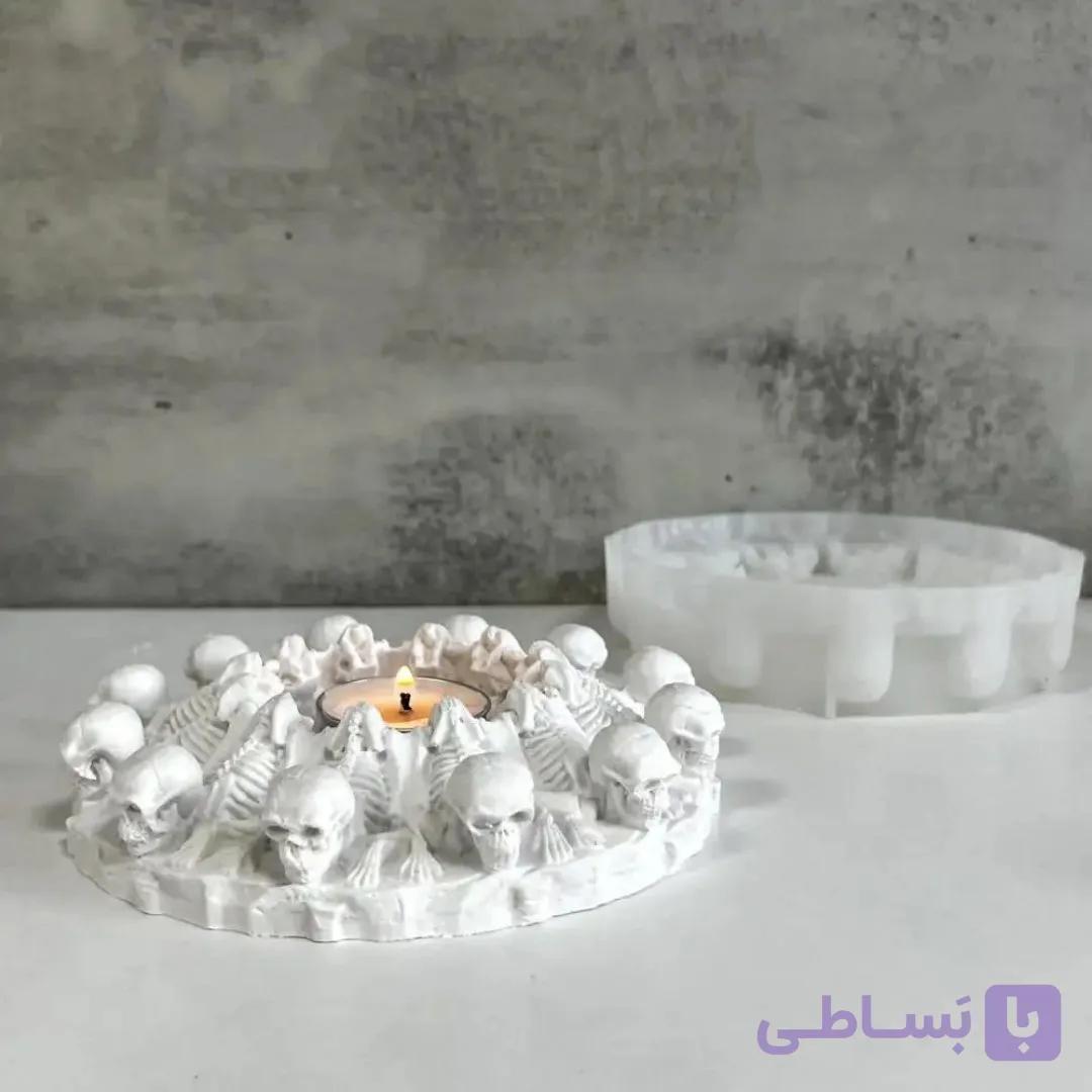 قالب سیلیکونی زیرسیگاری جمجمه شیاردار — تصویر 1