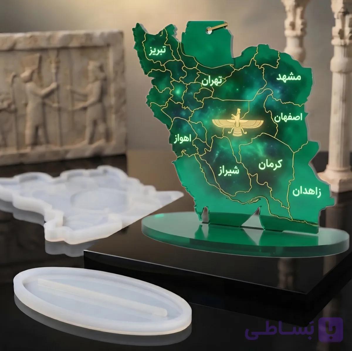 قالب سیلیکونی استند نقشه ایران همراه با پایه — تصویر 1