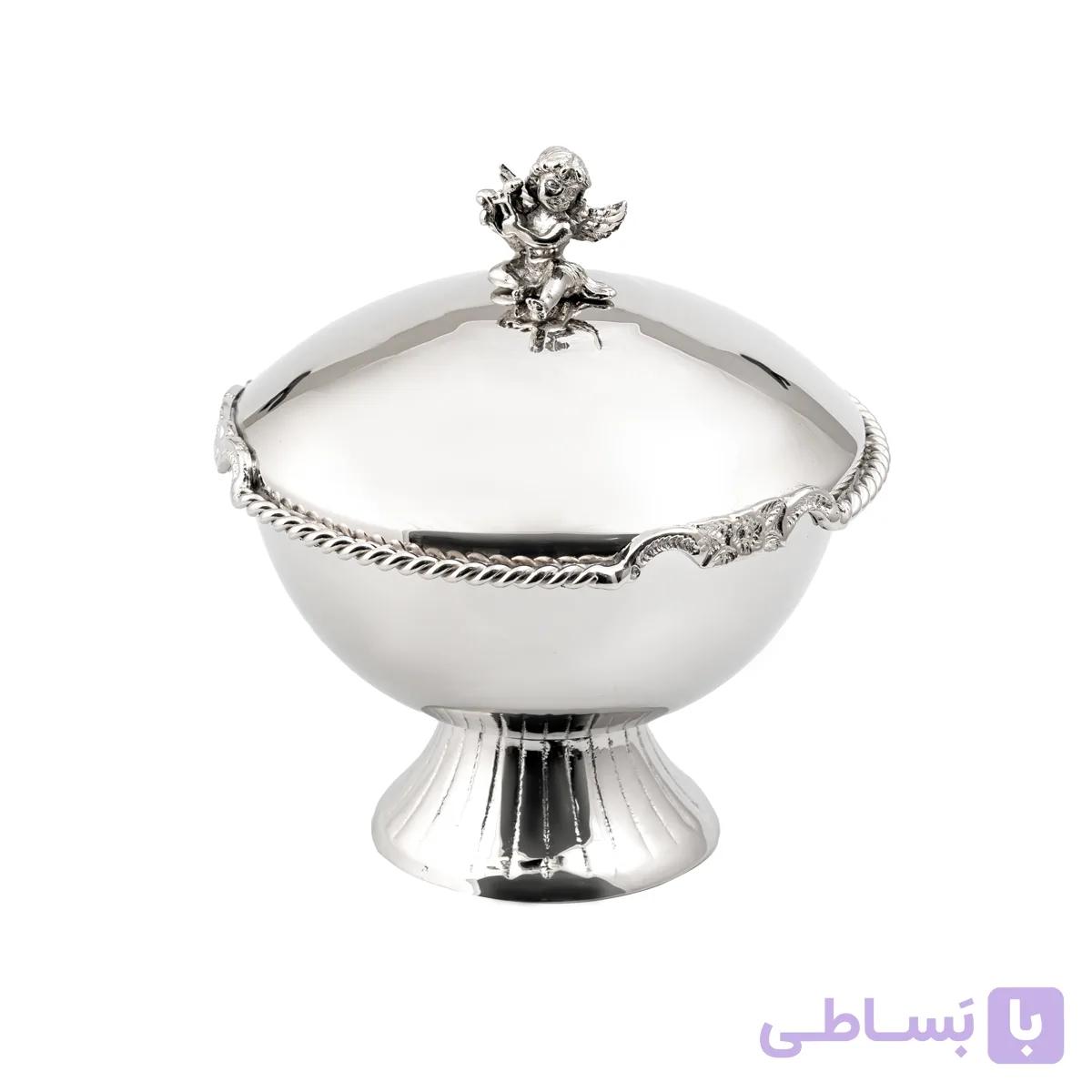 قندان برنجی فلورنس نقره ای — تصویر 1