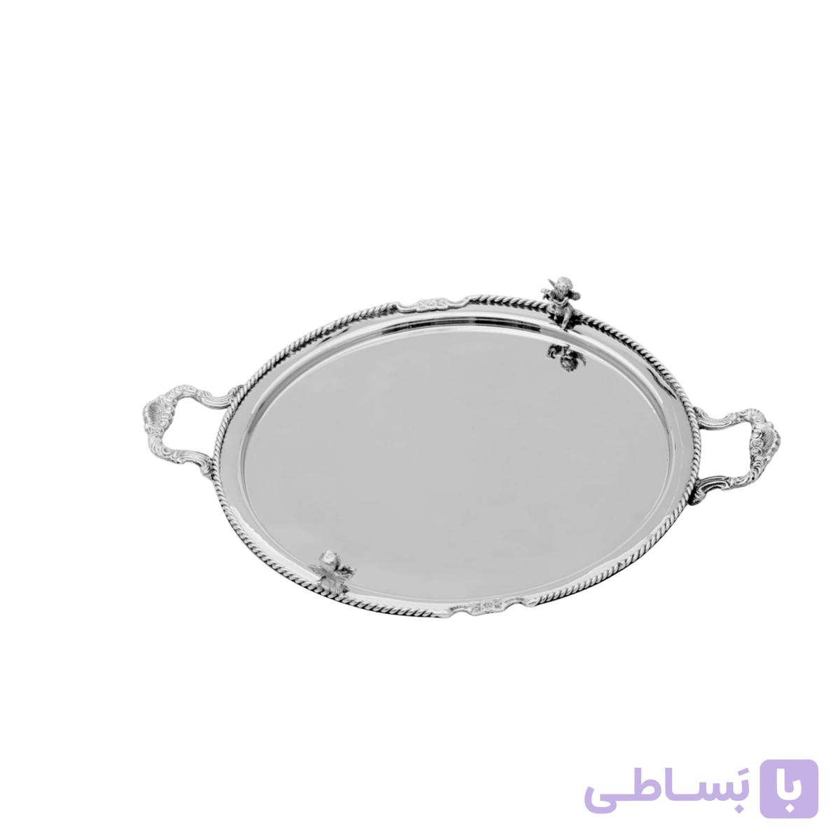 سینی برنجی فلورنس نقره ای — تصویر 1