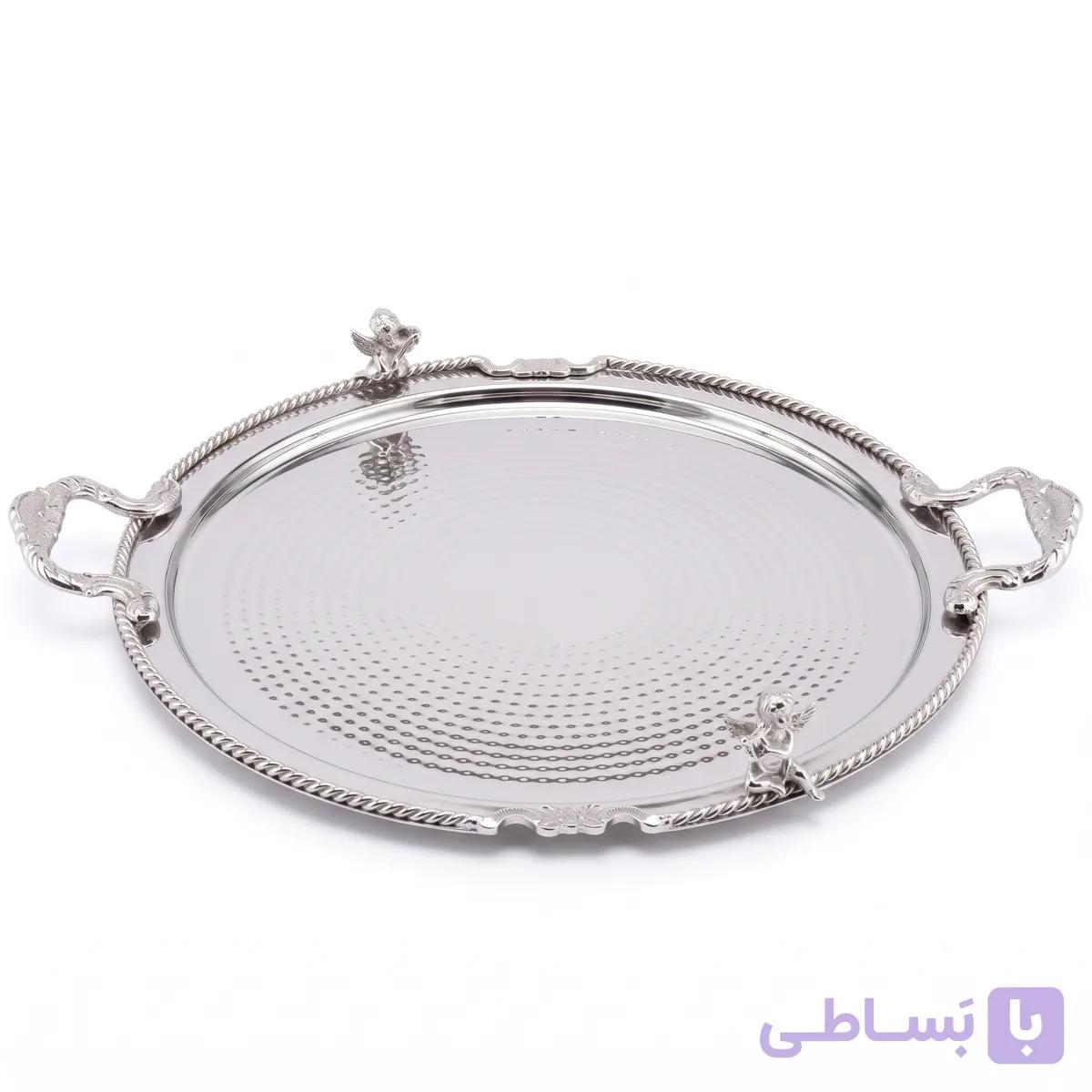 سینی برنجی تاینی نقره ای