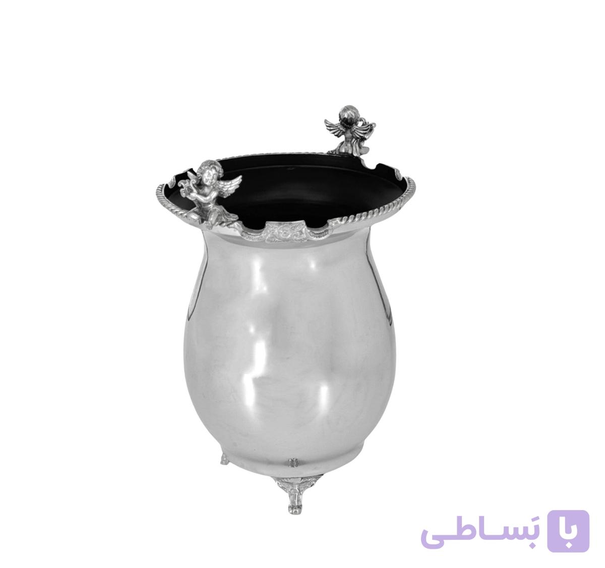گلدان کوزه ای برنجی فلورنس نقره ای — تصویر 1