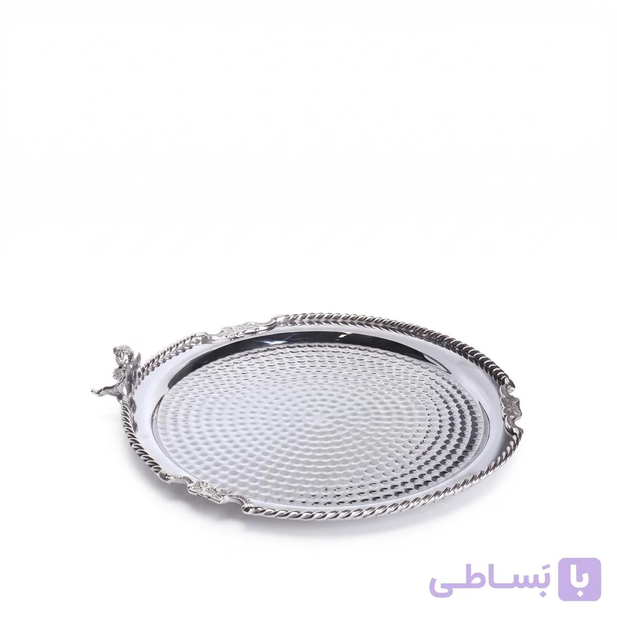 پیش دستی تک برنجی فلورنس نقره ای