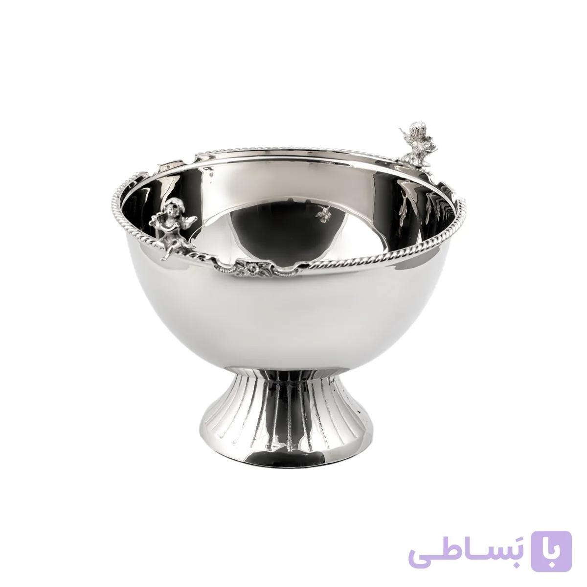 پیاله تک برنجی فلورنس نقره ای — تصویر 1