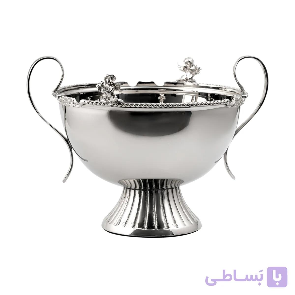 کاسه آجیل برنجی فلورنس نقره ای — تصویر 1