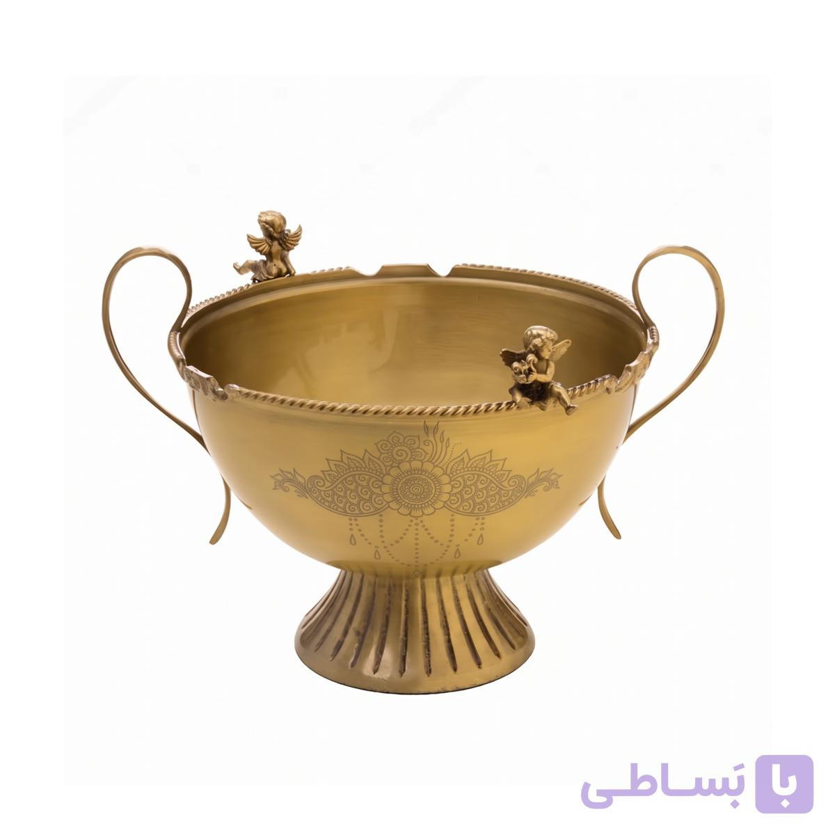 کاسه آجیل دسته دار برنجی کویین — تصویر 1