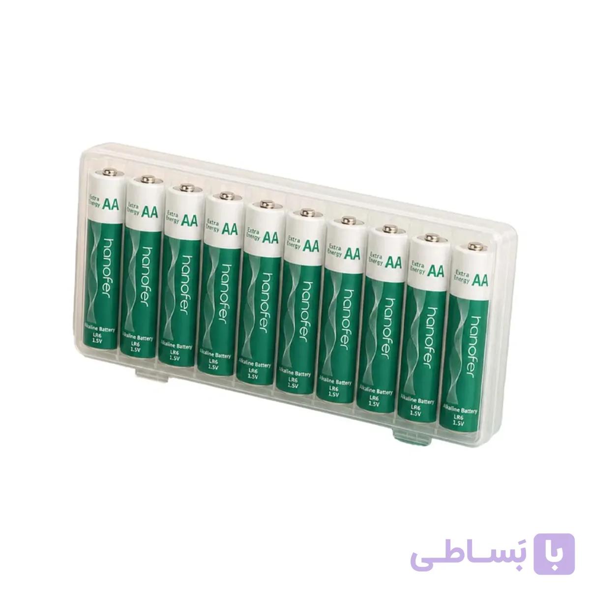 باتری قلمی هانوفر مدل LR6 AA آلکالین بسته 10 عددی — تصویر 1