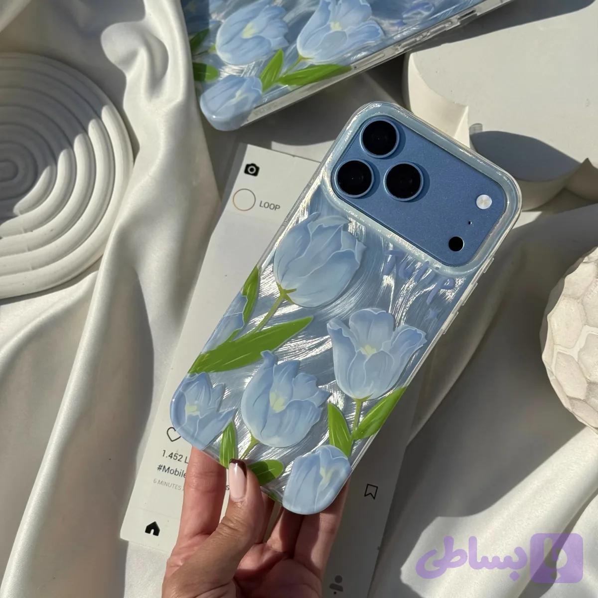قاب گوشی موبایل لاله های آبی/ Imd Tulip Blue(کد my0498) — تصویر 1