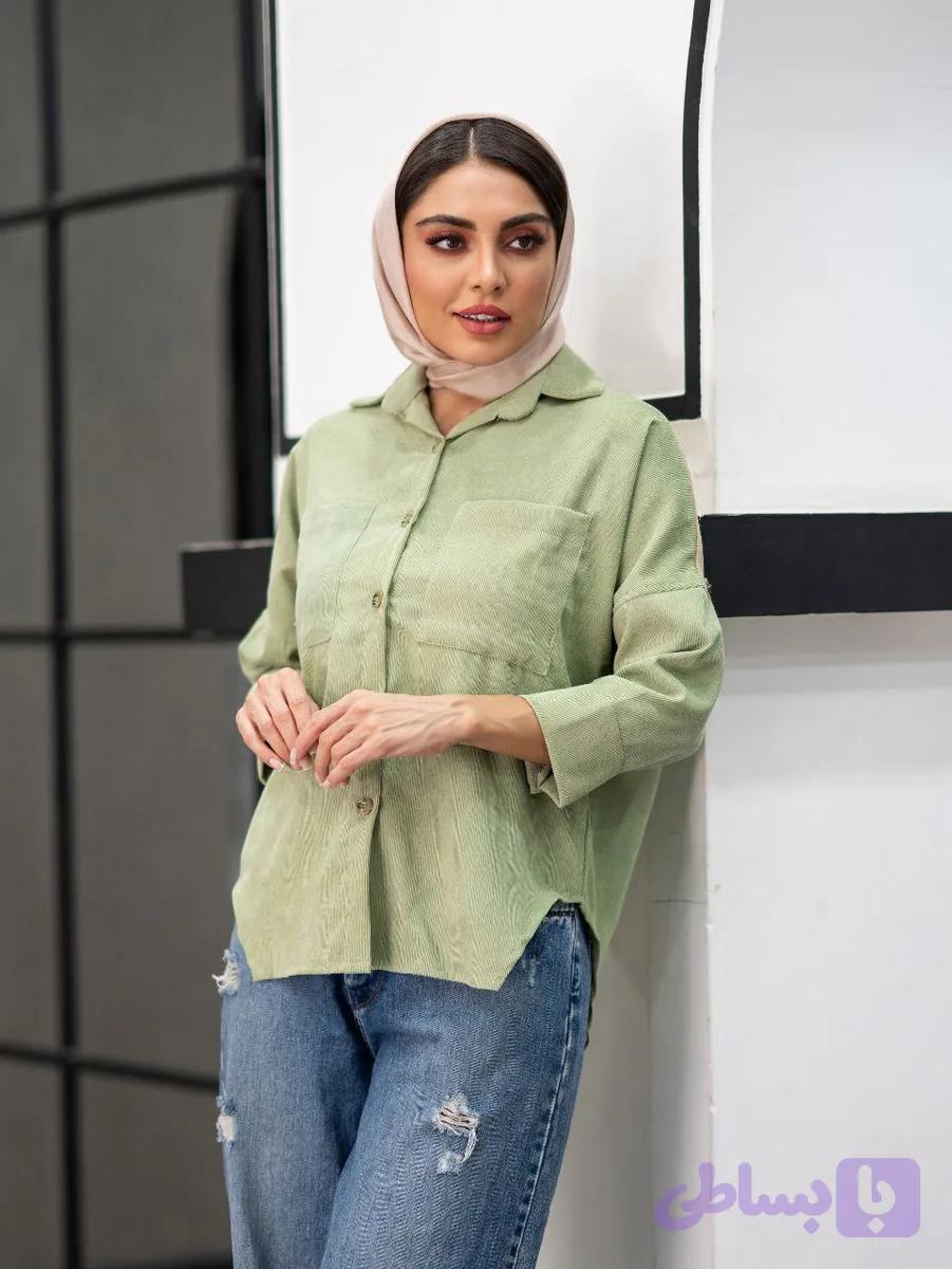 تونیک زنانه مخمل پشت گلدوزی bh پاییزه