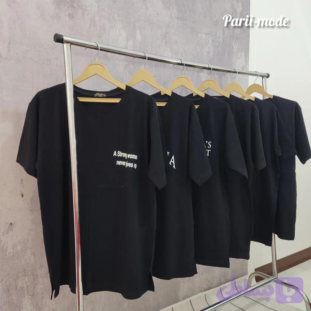 تیشرت لانگ نخی مشکی