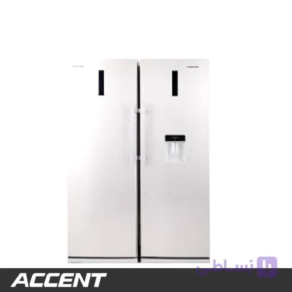 یخچال فریزر دوقلو اکسنت مدل VIANA-730 رنگ سفید براق — تصویر 1