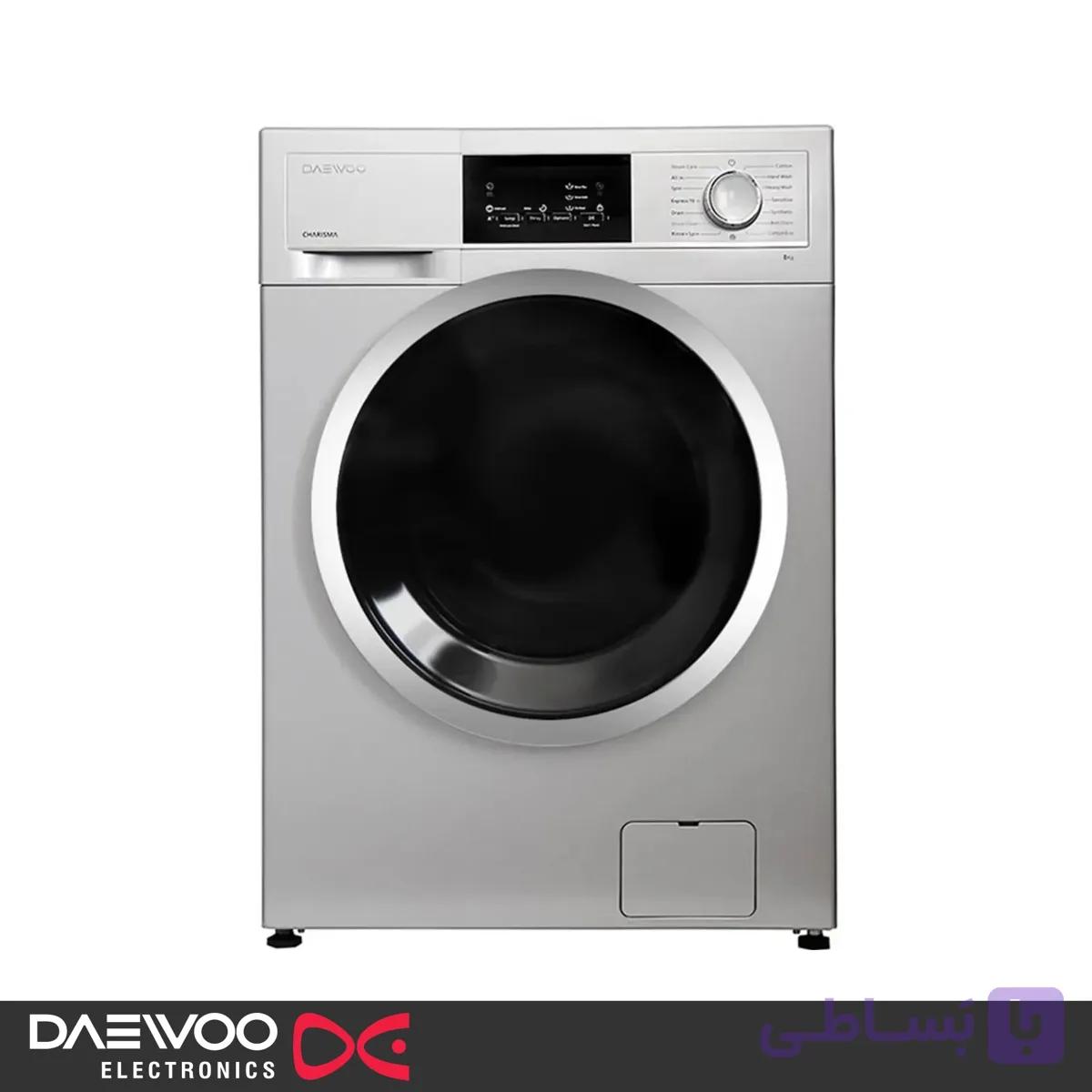 ماشین لباسشویی دوو سری کاریزما 8 کیلویی مدل DWK-CH821S رنگ نقره ای — تصویر 1