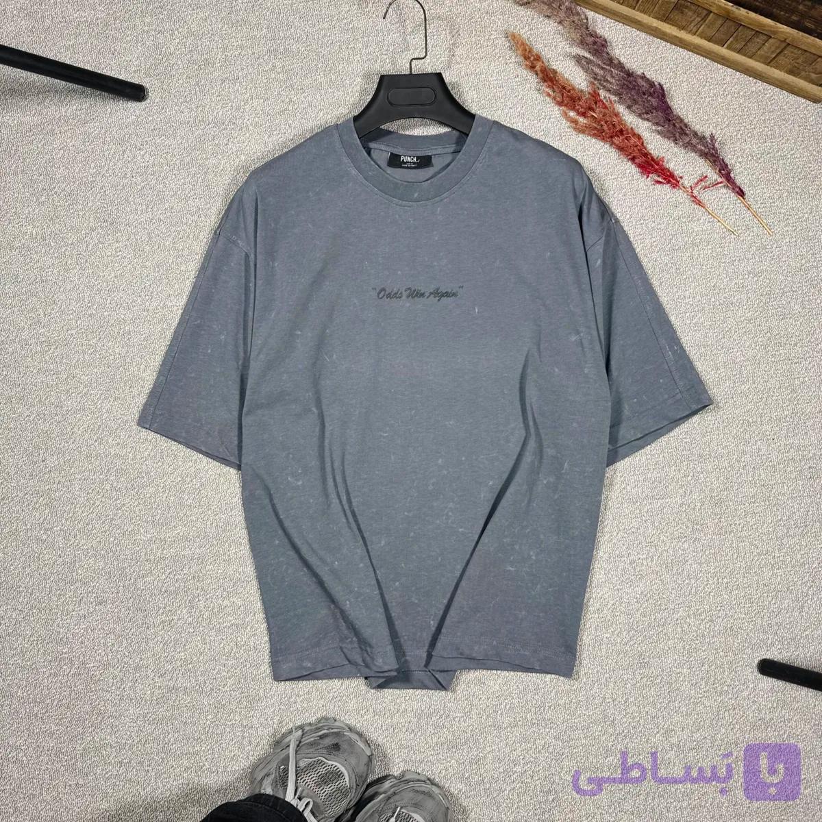 تیشرت سنگشور ترک برند پانچ رنگ طوسی کد ۱۰۴ — تصویر 1