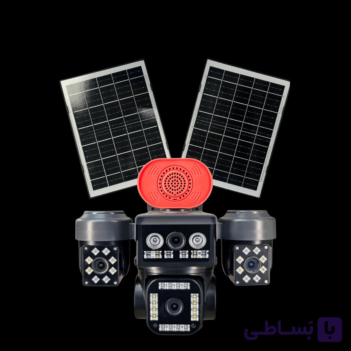 دوربین امنیتی خورشیدی TA14 چهار لنز دو پنل با باتری ۱۶۰۰۰mAh