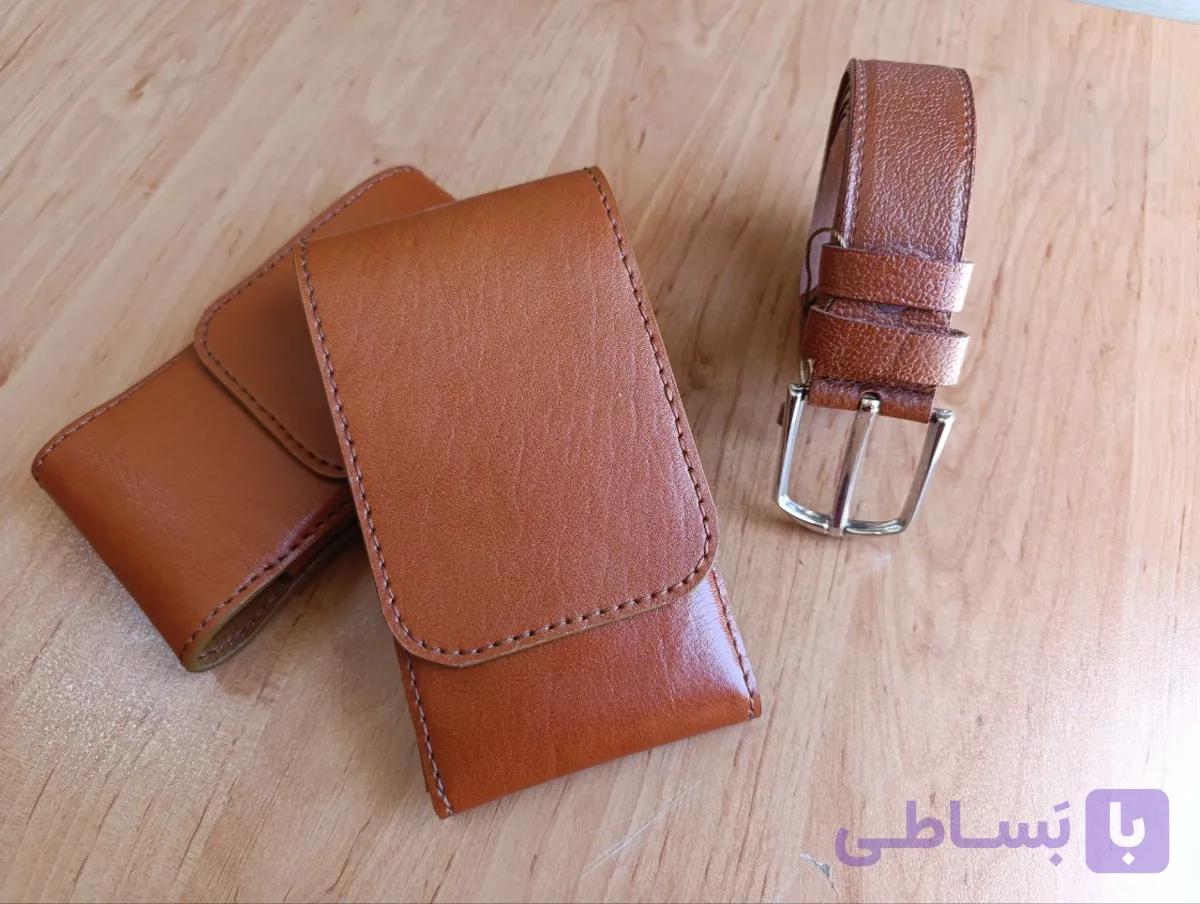 کیف وگارد چرمی موبایل و‌پاوربانک