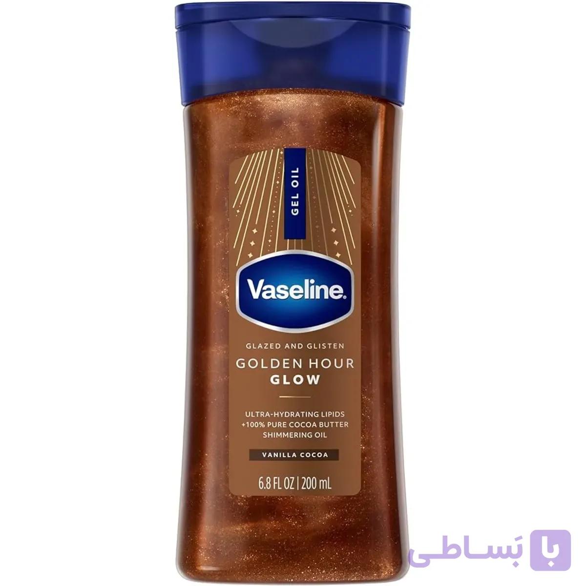 روغن بدن ژلی شاین وازلین مدل Glazed &amp; Glisten Golden Hour Glow رایحه وانیل شکلات - فروشگاه اینترنتی مری شاپ