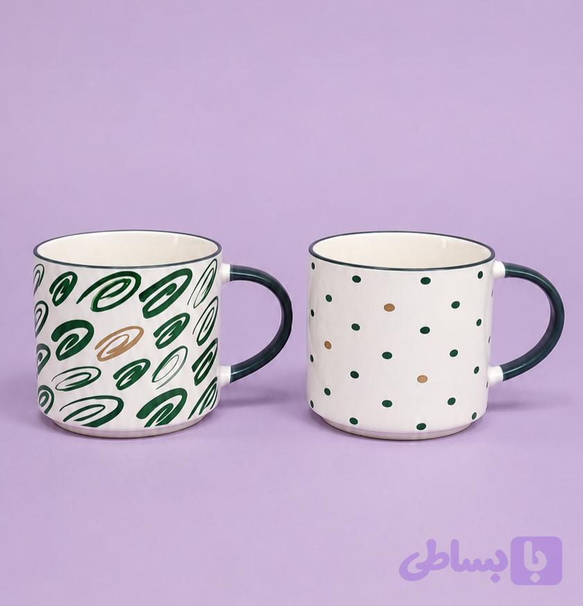 ماگ سرامیکی طرح‌دار مینیمال — تصویر 1