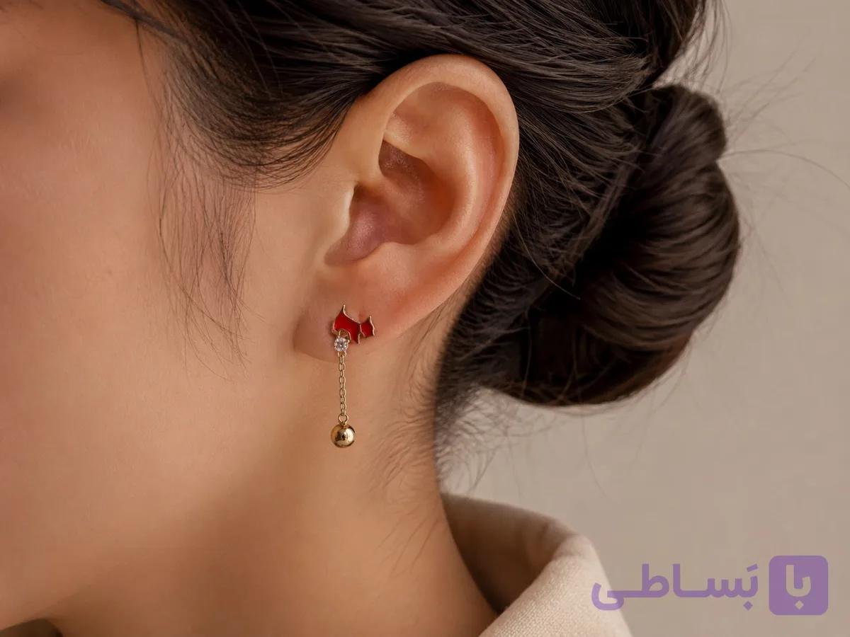 گوشواره نقره پاپی عیار 925