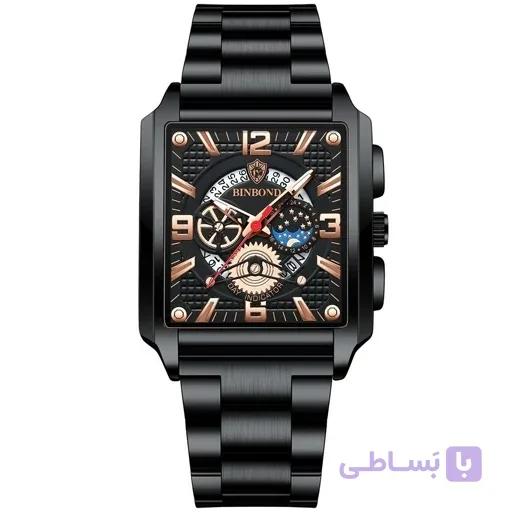 ساعت مچی مردانه اورجینال بین باند رنگ ثابت روزشمارفعال ضداب شب نما کیفیت عالیBIN BOND