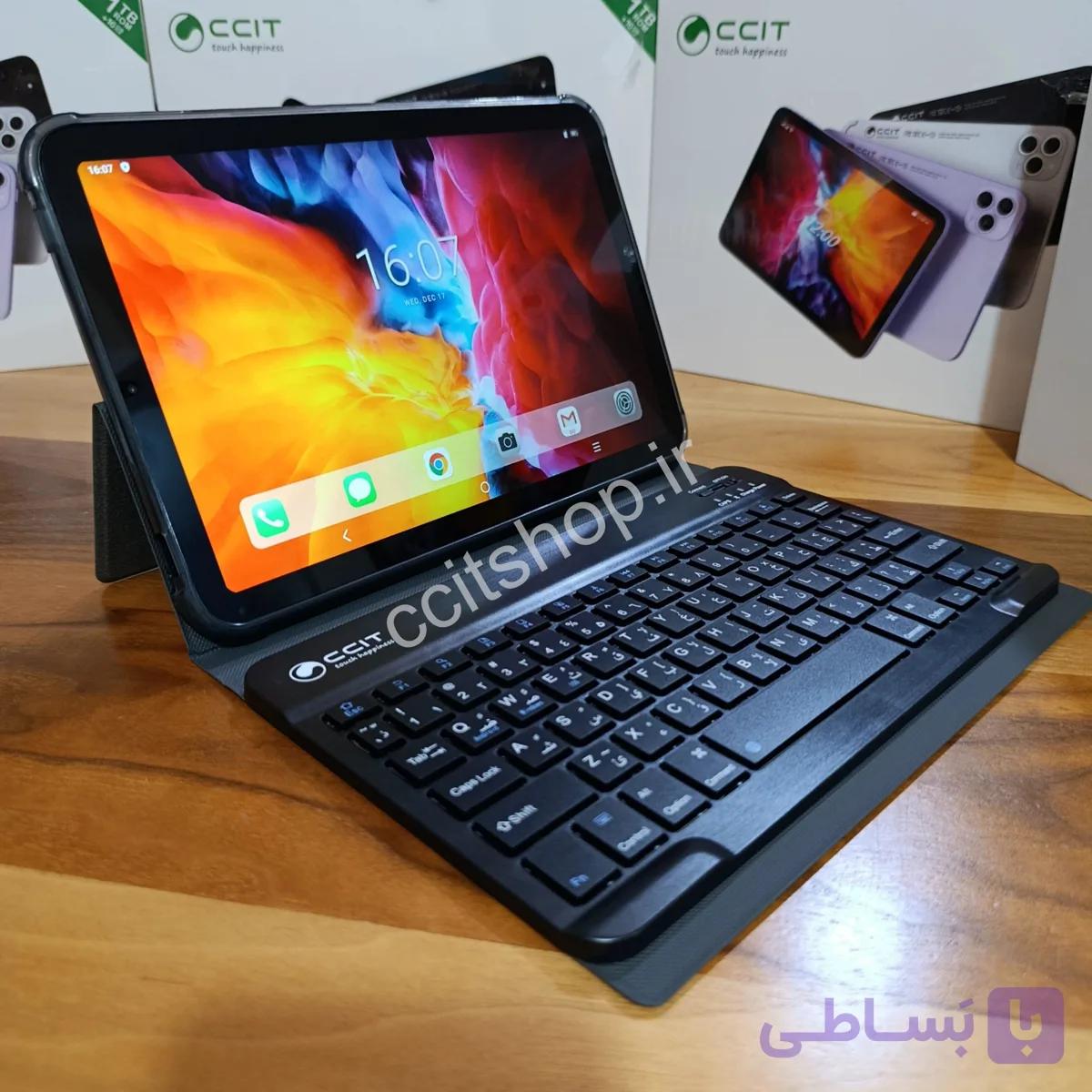 تبلت ccit مدل tab 14 plus با رم 6 گیگ واقعی و حافظه 64 گیگ واقعی همراه موس و کیبورد و قلم — تصویر 1