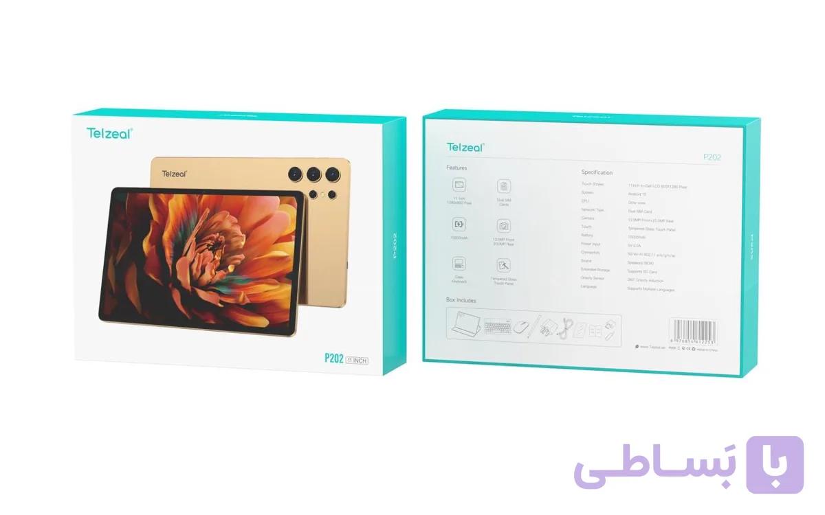 تبلت تلزیل Telzeal P202 رم 6 حافظه 64 گیگ| 11 اینچ |طراحی لوکس (طرح S25 Ultra) فول پک |کیبورد،قلم،موس،دو سیم کارت — تصویر 1