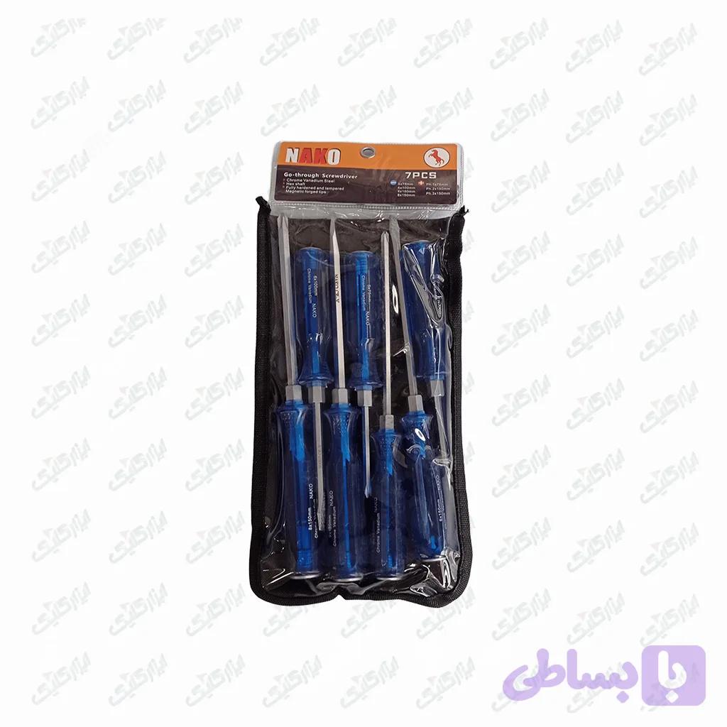 پیچ گوشتی کیفی ضربه خور ۷ عددی ناکو — تصویر 1