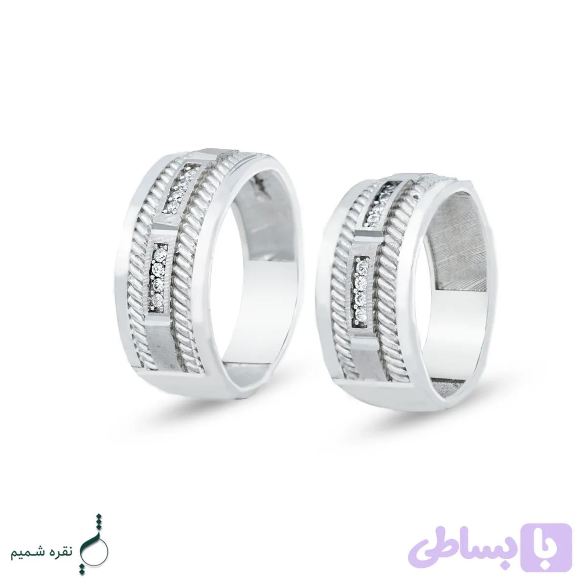 حلقه ست نقره نامزدی زنانه و مردانه مدل HSE K140 — تصویر 1