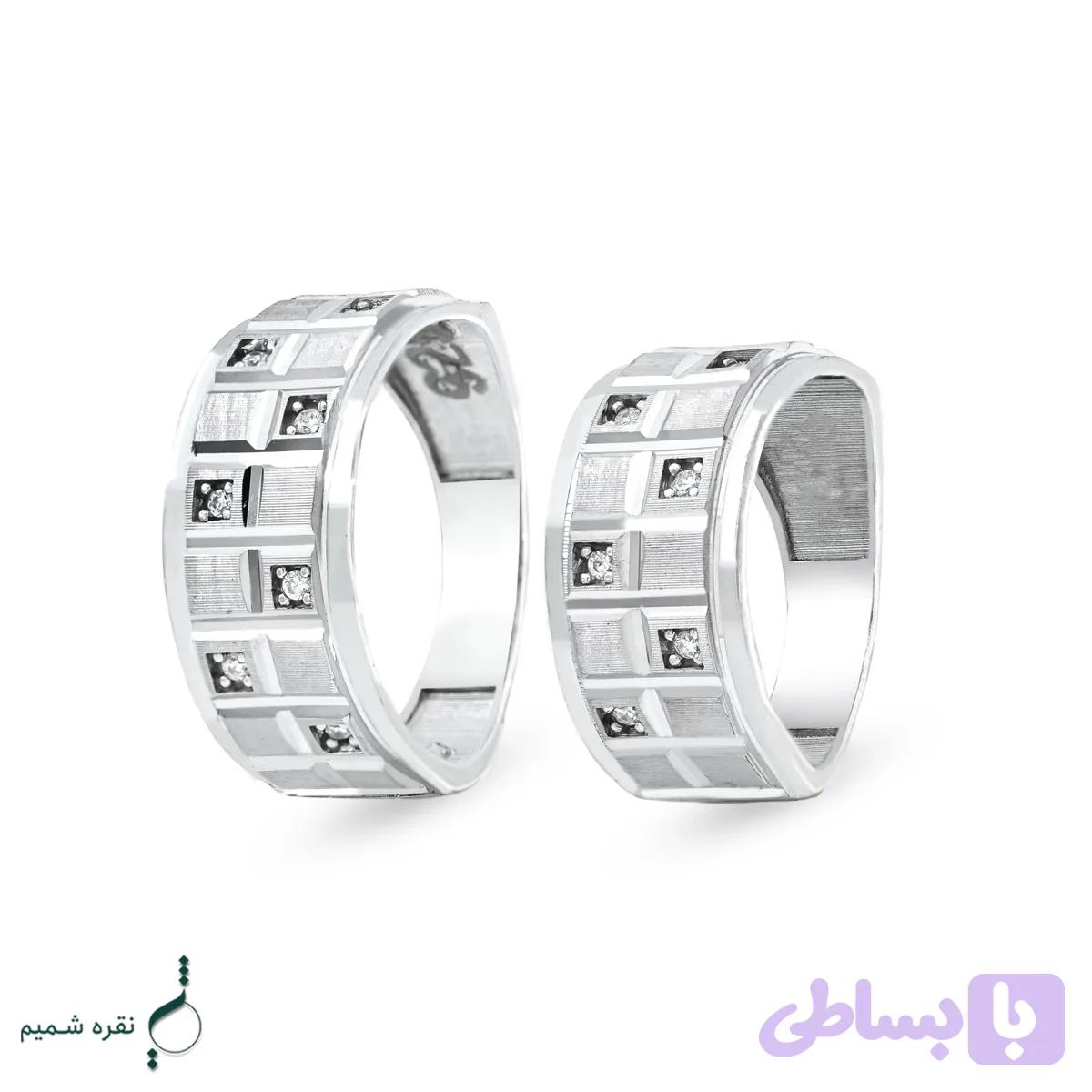 حلقه ست نقره نامزدی زنانه و مردانه مدل HSE K138 — تصویر 1