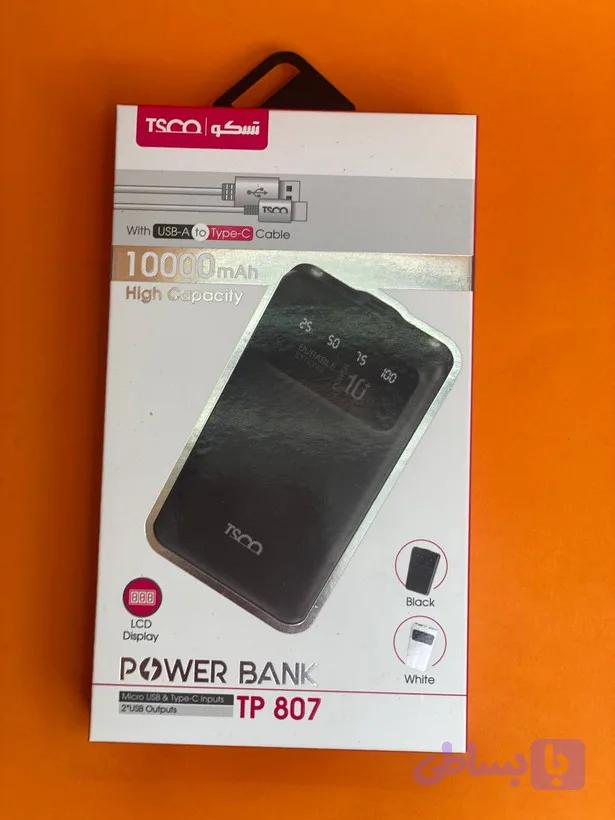 پاوربانک TSCO مدل tp807 ظرفیت ۱۰۰۰۰mAh