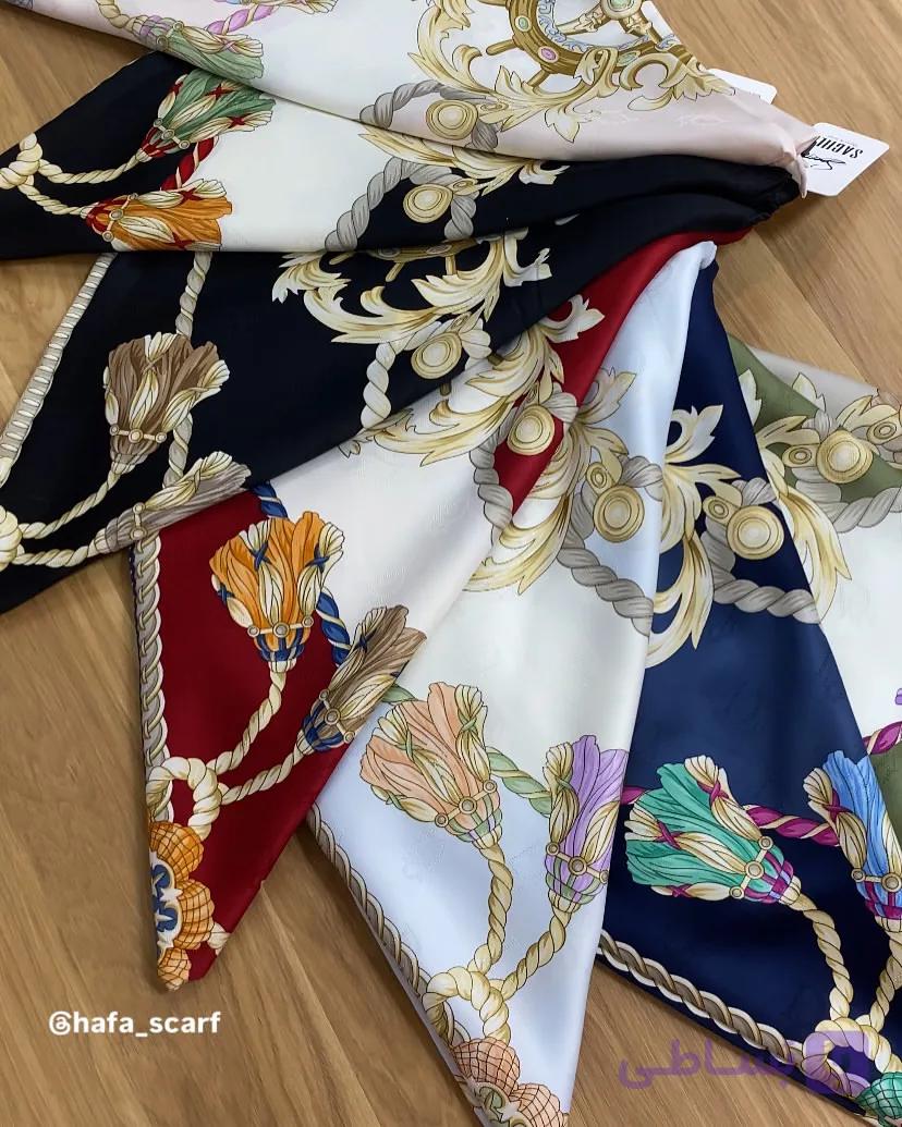 روسری ابریشم ژاکاردوسط ساده مجلسی قواره۱۴۰
