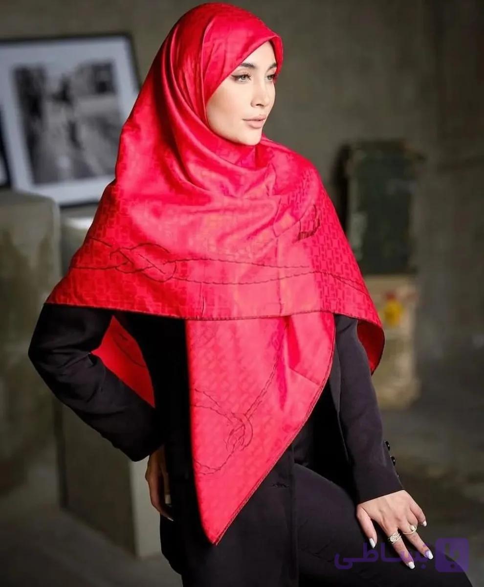 روسری ابریشم ژاکارطرح کشتی قواره۱۴۰