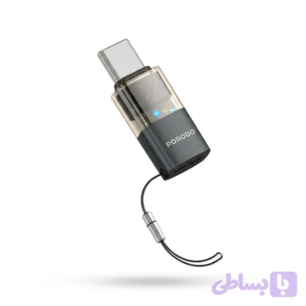 مبدل OTG لایتنینگ به USB-C پرودو مدل PDLTOC50GY با سرعت انتقال 480Mbps