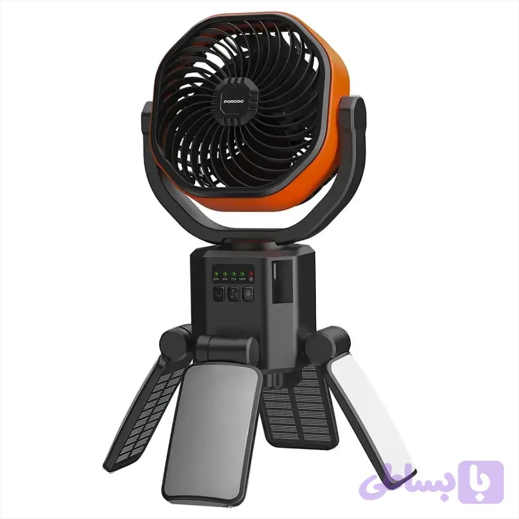 پنکه شارژی و پاوربانک خورشیدی پرودو Suncharge | مناسب کمپینگ، سفر و قطعی برق