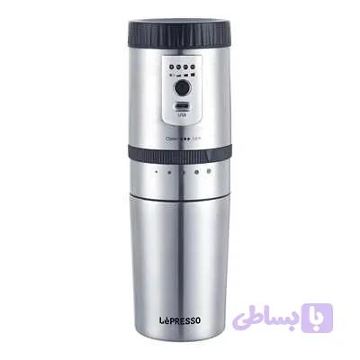 قهوه‌ساز و آسیاب قهوه مسافرتی لپرسو مدل LPGCMSM با آسیاب مخروطی