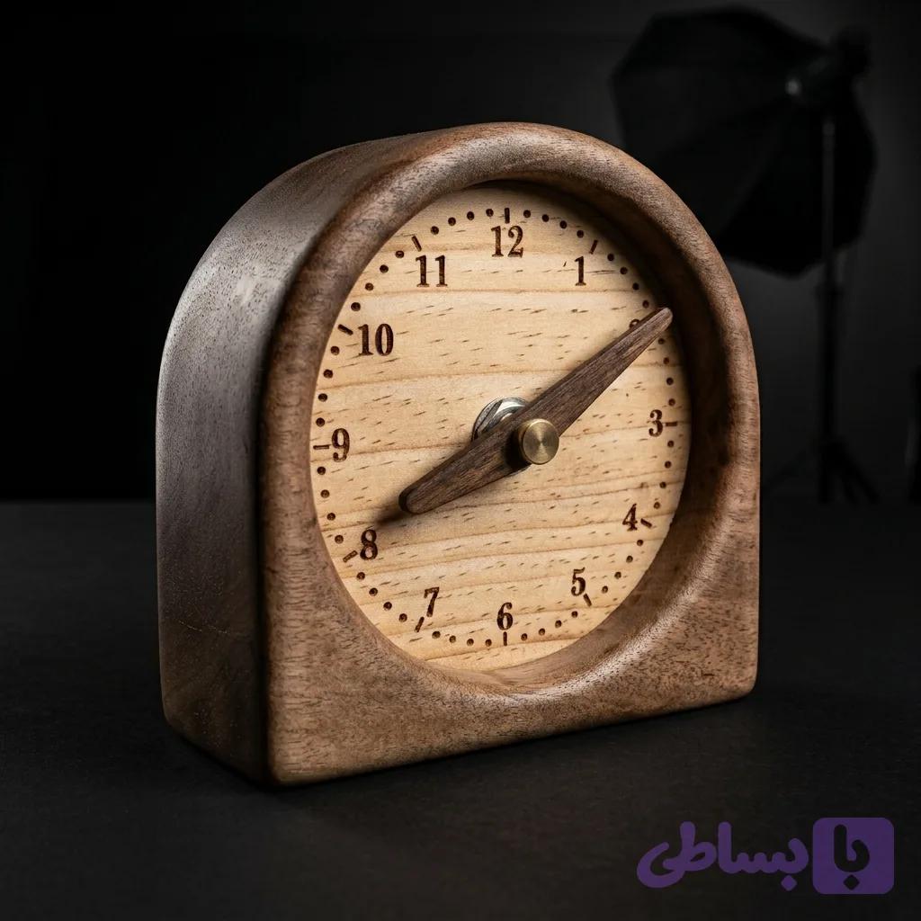 ساعت رومیزی چوبی کلاسیک «ایوان» (Eyvān) - جنس چوب گردو یک پارچه
