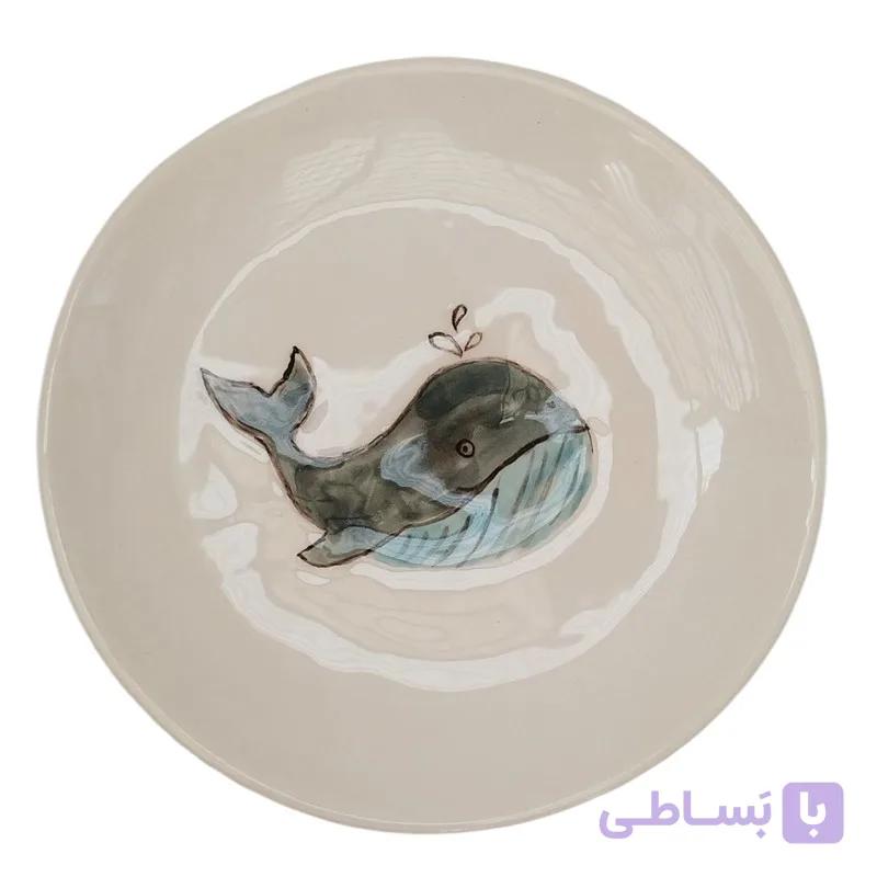 بشقاب سرامیکی طرح نهنگ ، وال