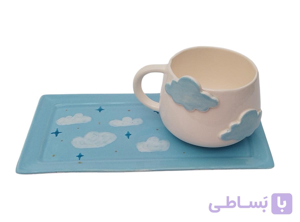 ست ماگ و زیرماگی دست ساز مدل ابری