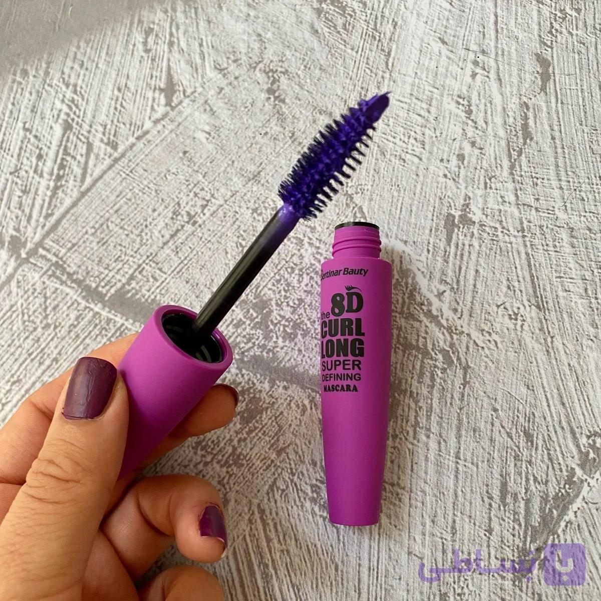 ریمل رنگی برتینار بیوتی بنفش مدل 8D Curl Long