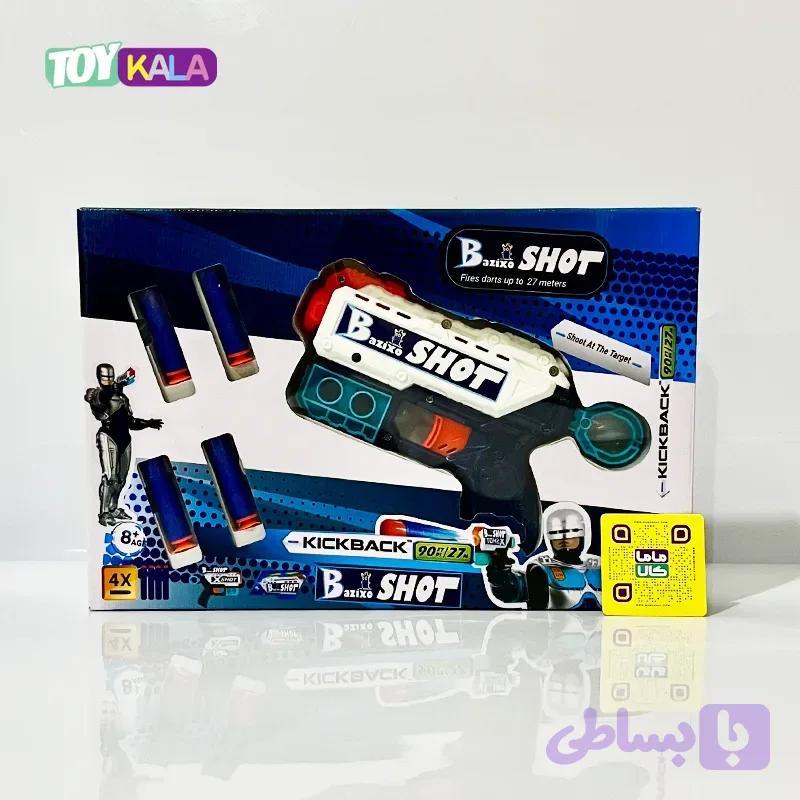 اسباب بازی تفنگ بازیکسوشات تیر ابری سفید BazixoShot KickBack — تصویر 1