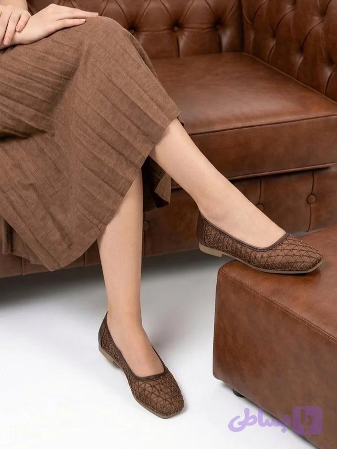 کفش بالرین زنانه توری بافت شبکه‌ای مدل سلنا – تولید اختصاصی کفش سیزده خونه