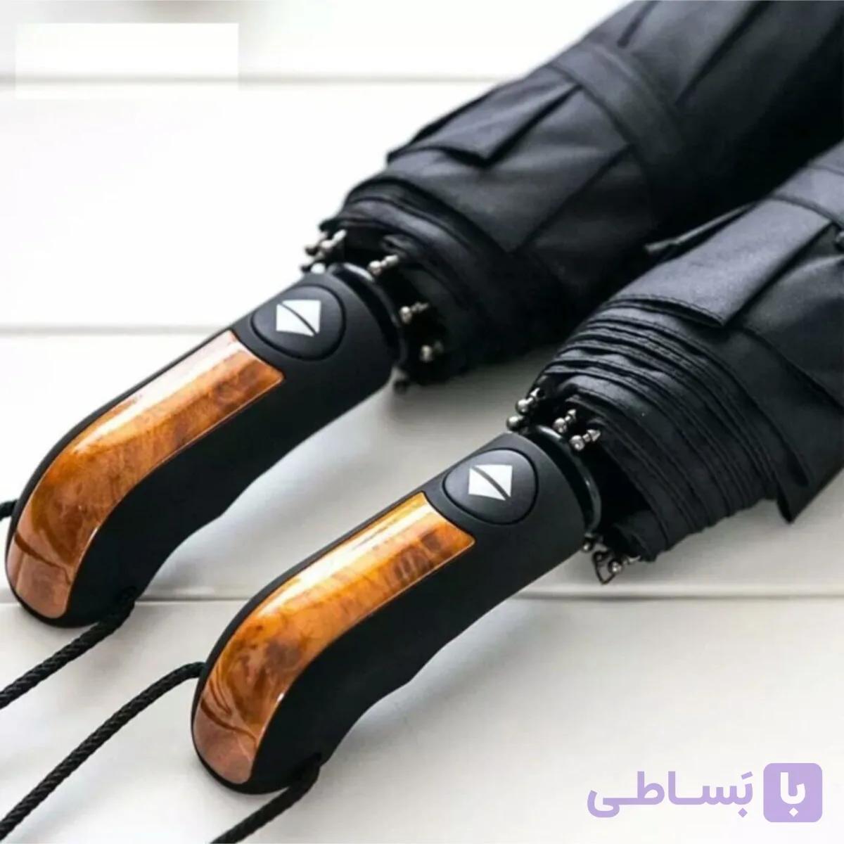 چتر اتومات دسته چوب ۱۰ فنر — تصویر 1