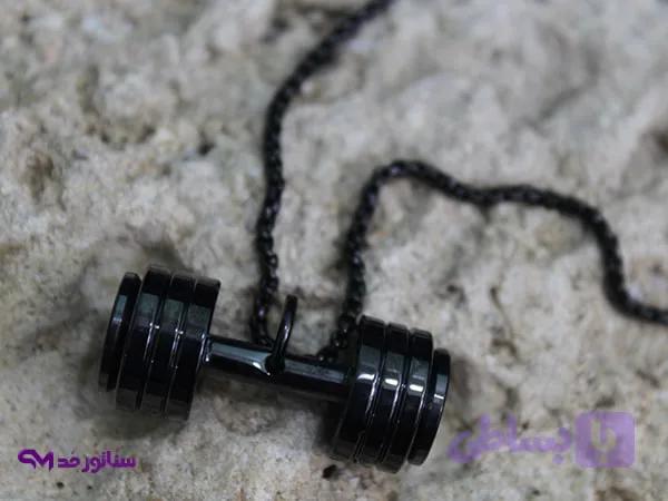 گردنبند مردانه استیل مشکی کد GM2000