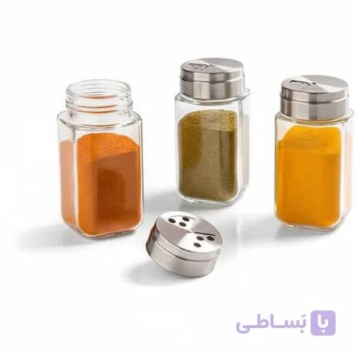 جاادویه شیشه‌ای درب استیل4گوش ۲۲۰ccلیمون کدکالا 2420