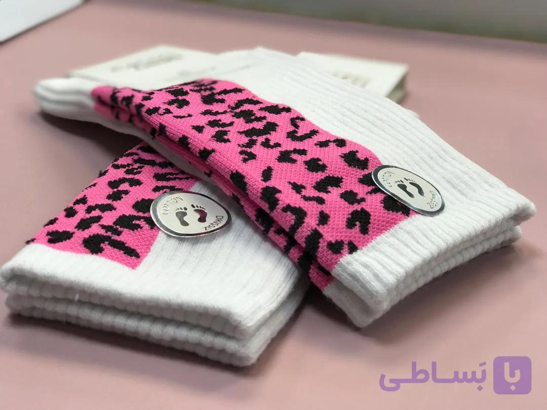 جوراب ساق بلند دختراته کالز لند پشت پلنگی سفید