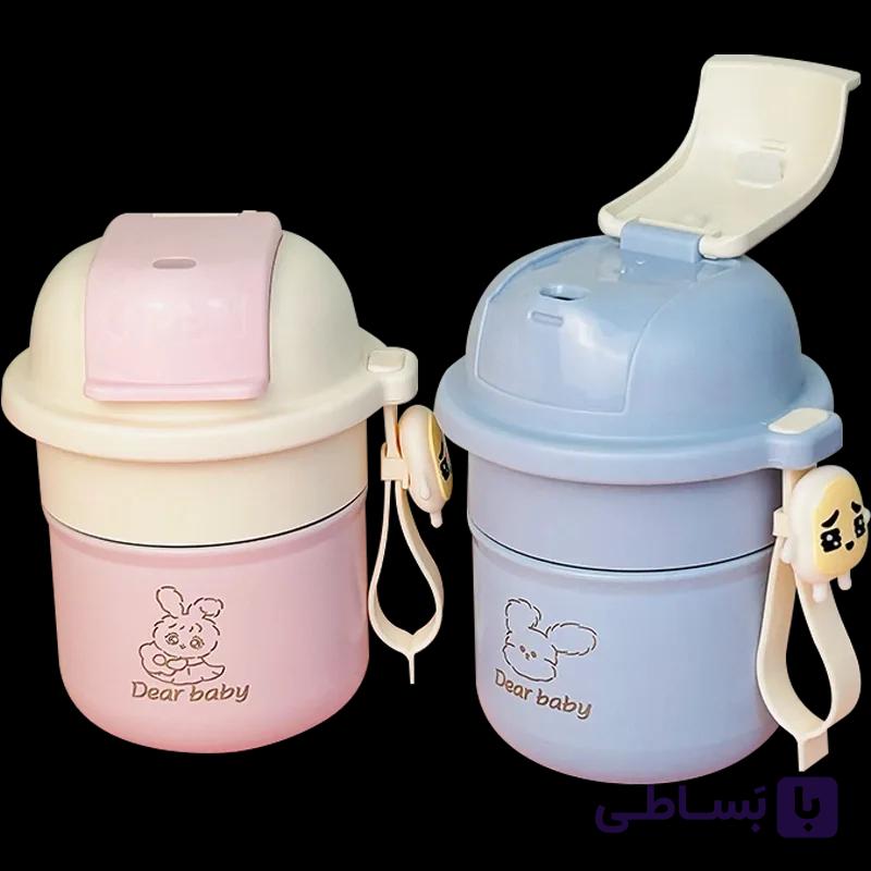 فلاسک و ظرف غذای استیل ۳۱۶ کودک طرح Dear Baby مدل T.BOX – ظرفیت ۵۵۰ میلی‌لیتر 🍼