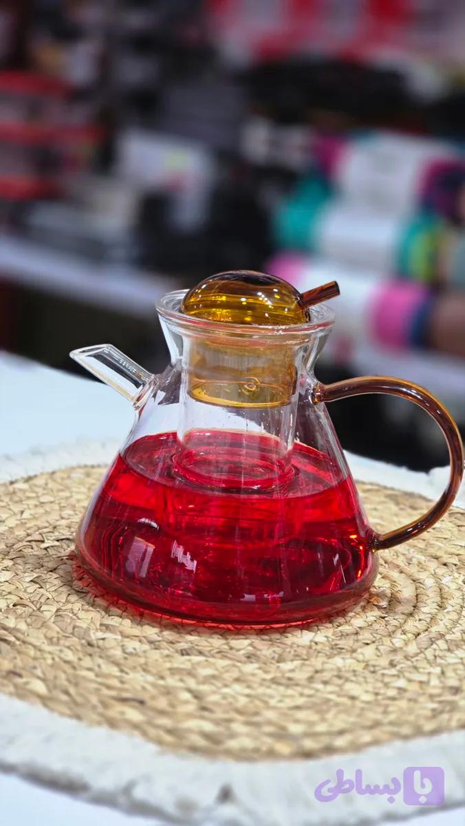 قوری پیرکس درب رنگی